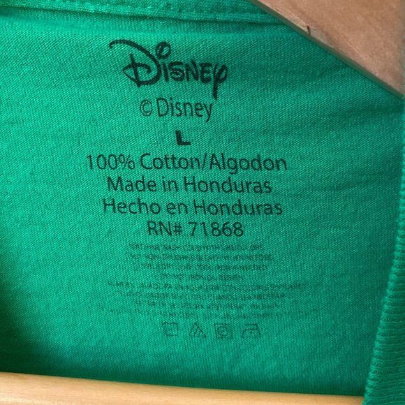 Disney Santa Hat Mickey crewneck t-shirt short sleeve green men L - Picture 4 of 5